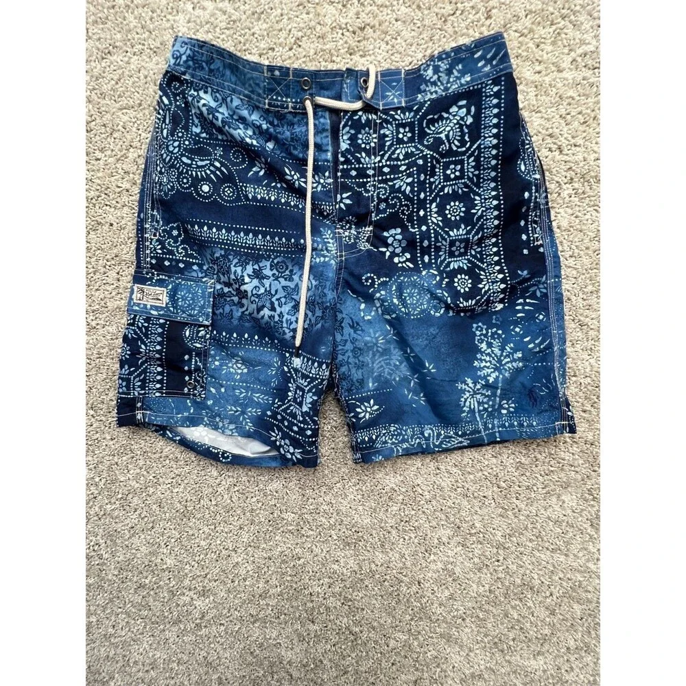 Polo Ralph Lauren Graphic Print Swimwear With Liner Drawstring Mens Medium